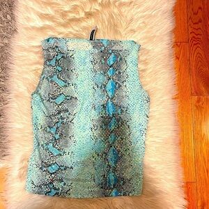 Light Blue Snakeskin Print Top